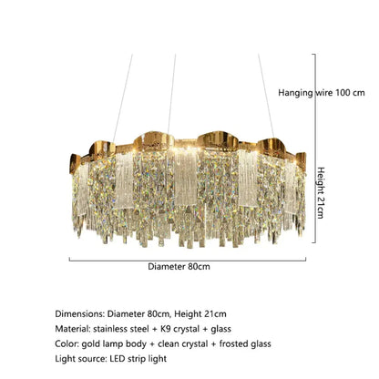 Elegant Modern Circular Crystal Chandeliers - Adding Light Luxury and Creativity to Your Living Room, Dining Room, and More