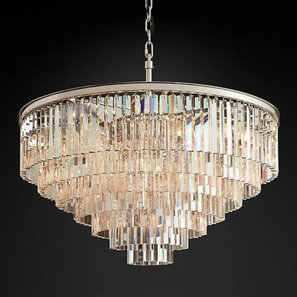 Elegant Nordic Postmodern Crystal Chandeliers - Luxury Round Lighting for Villas, Homes, Restaurants, and Hotels