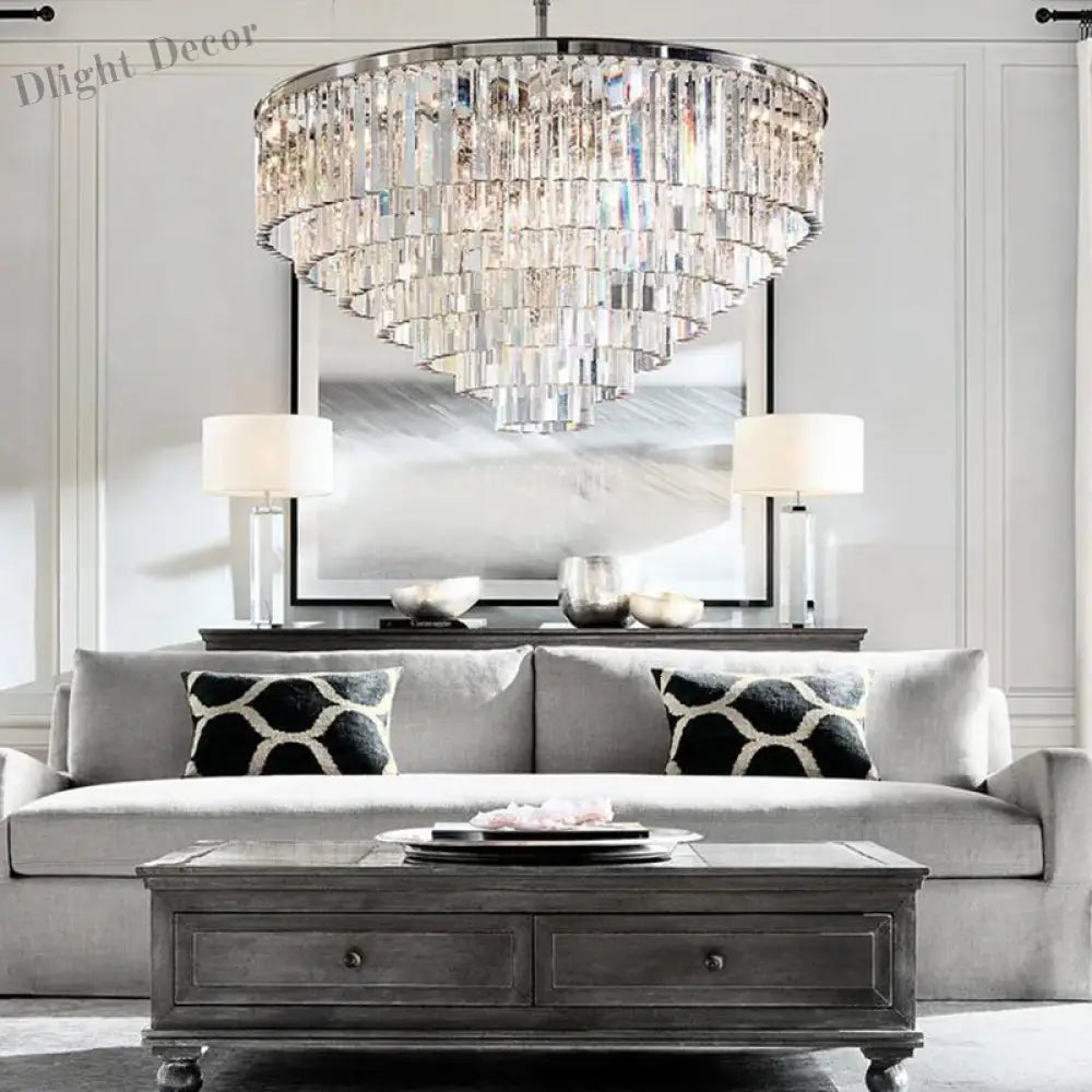 Elegant Nordic Postmodern Crystal Chandeliers - Luxury Round Lighting for Villas, Homes, Restaurants, and Hotels