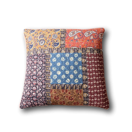Cotton Euro Sham: Vintage-Inspired Patchwork Quilted Design