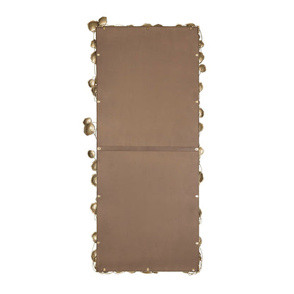 Full Length Floor Mirror with Gold Leaf Accents - Gold