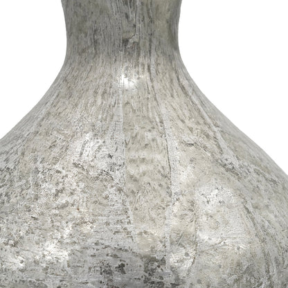 Hand-Finished Mercury Glass Table Lamp with Linen Shade - Silver