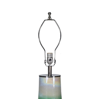 Multicolor Glass Table Lamp with Drum Shade - 30" Height