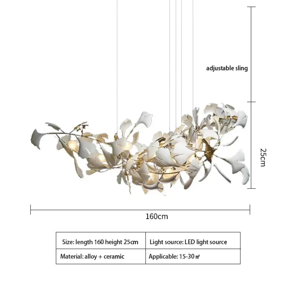 Exquisite Porcelain Leaves Chandeliers - Luxury LED Pendant Lights for Living Room, Bedroom, Hotel, and Restaurant Decor with Ginkgo Branch Lamp Design