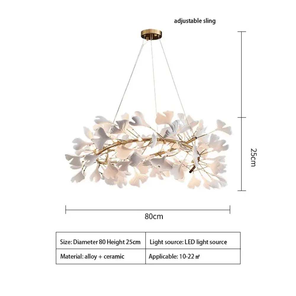 Exquisite Porcelain Leaves Chandeliers - Luxury LED Pendant Lights for Living Room, Bedroom, Hotel, and Restaurant Decor with Ginkgo Branch Lamp Design