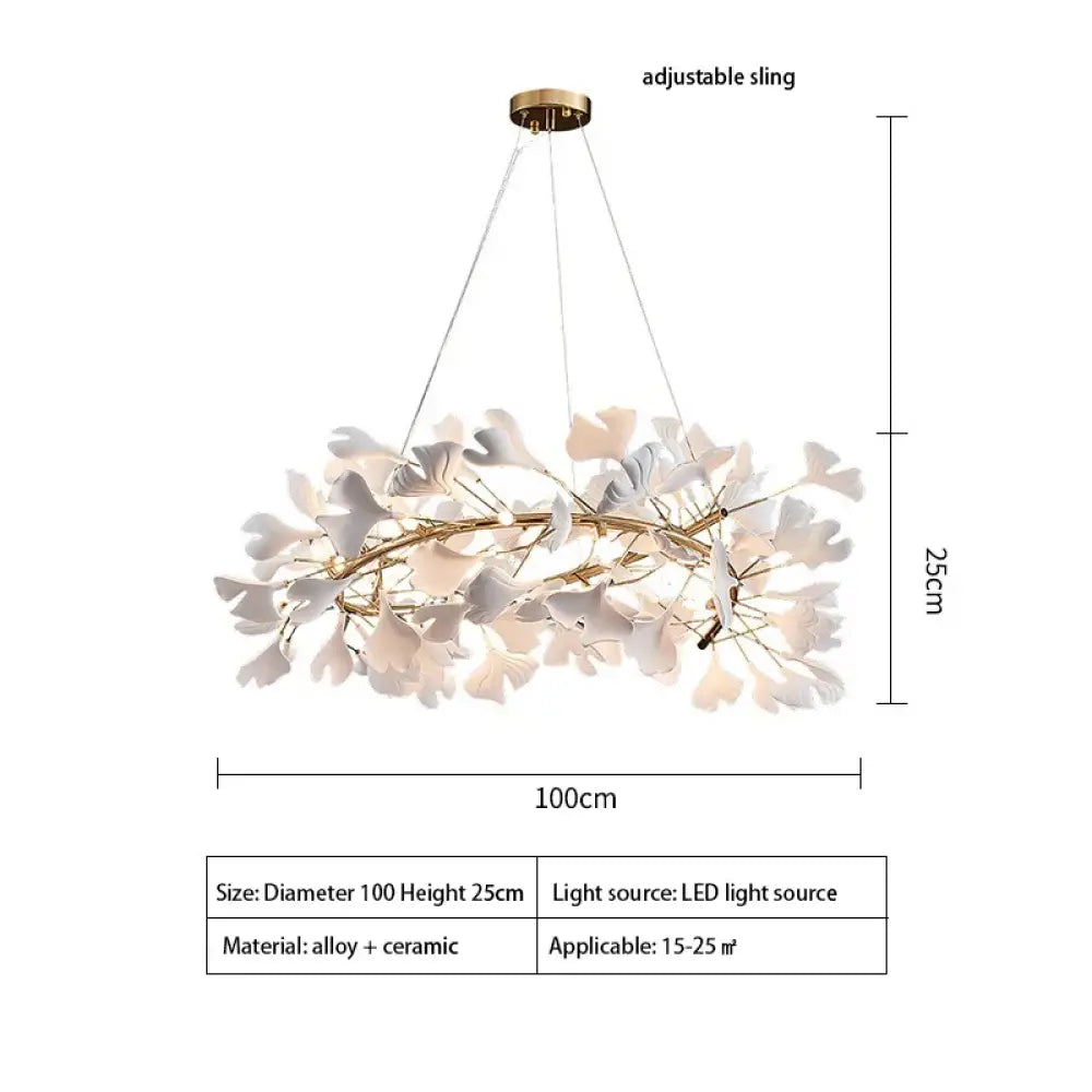 Exquisite Porcelain Leaves Chandeliers - Luxury LED Pendant Lights for Living Room, Bedroom, Hotel, and Restaurant Decor with Ginkgo Branch Lamp Design