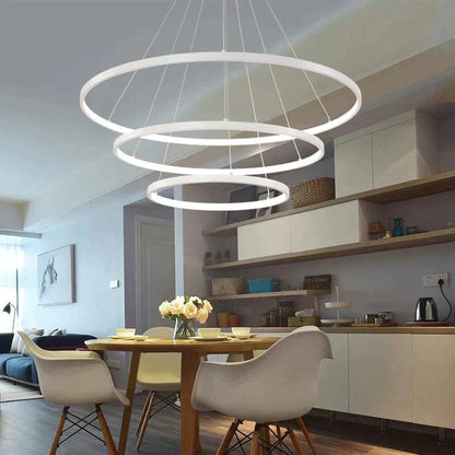 Acrylic and Aluminum Cascading Circle Pendant Light