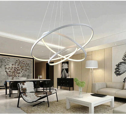 Acrylic and Aluminum Cascading Circle Pendant Light