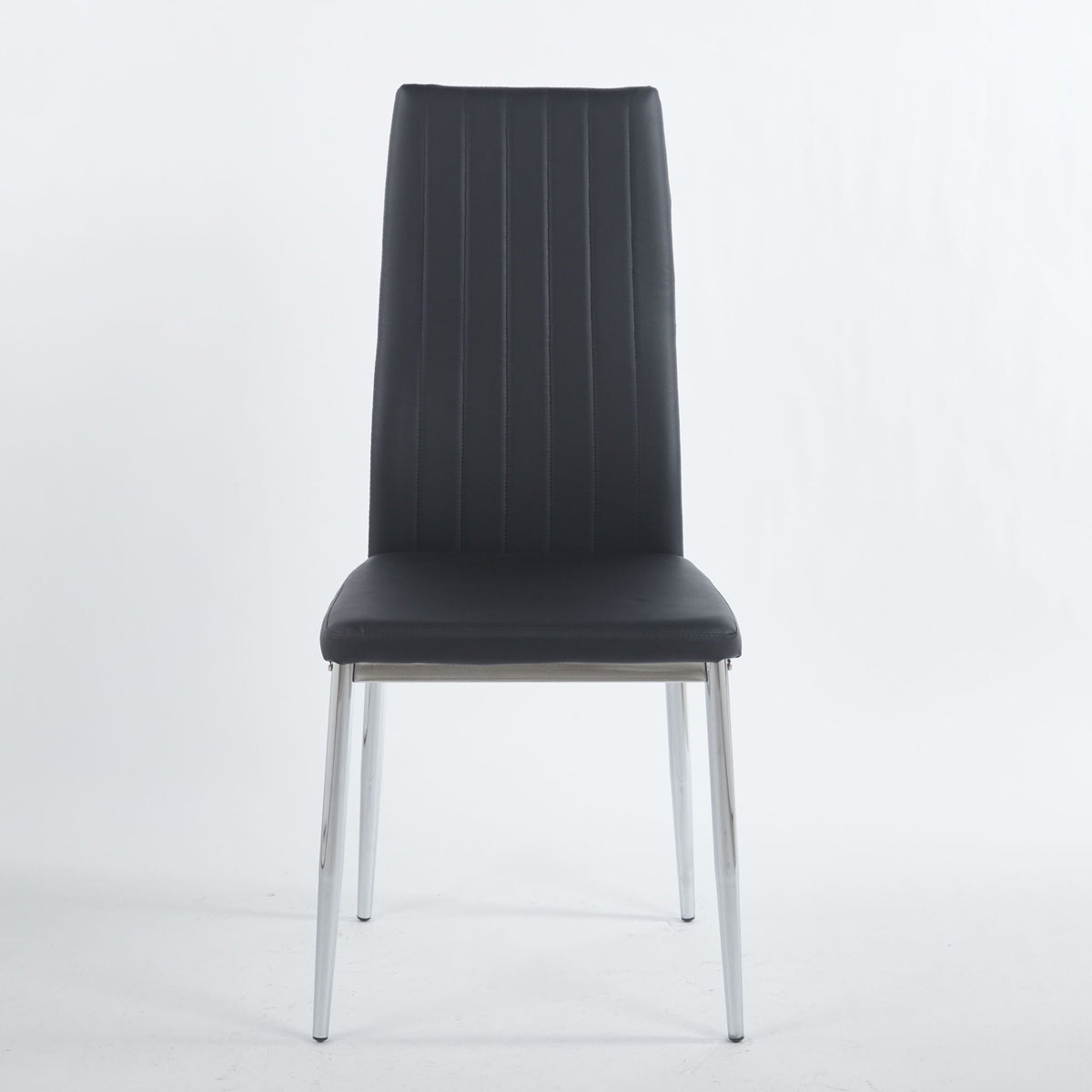 Minimalist Design Dining Chair Set of 4 with Metal Frame - Black or White