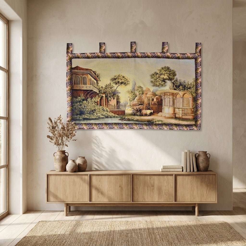 Polyester-Cotton Middle Eastern Landscape Wall Hanging