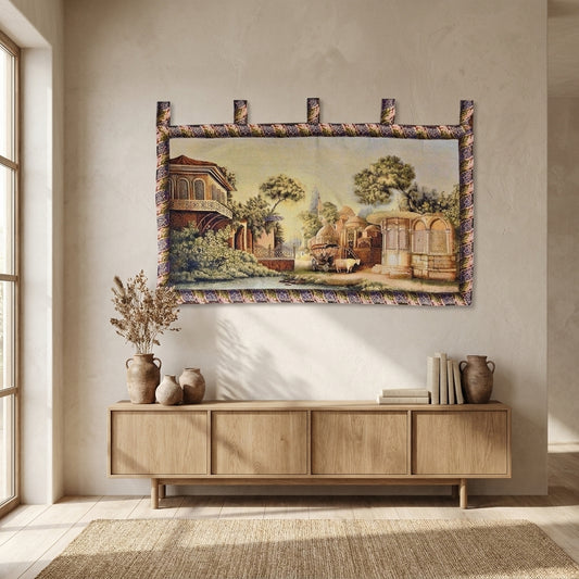 Polyester-Cotton Middle Eastern Landscape Wall Hanging