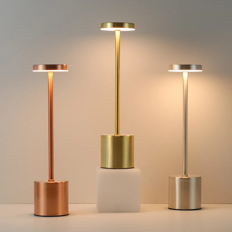 Elegant Touch Sensor LED Table Lamp - Rechargeable Desk Lamp with 3 Color Modes