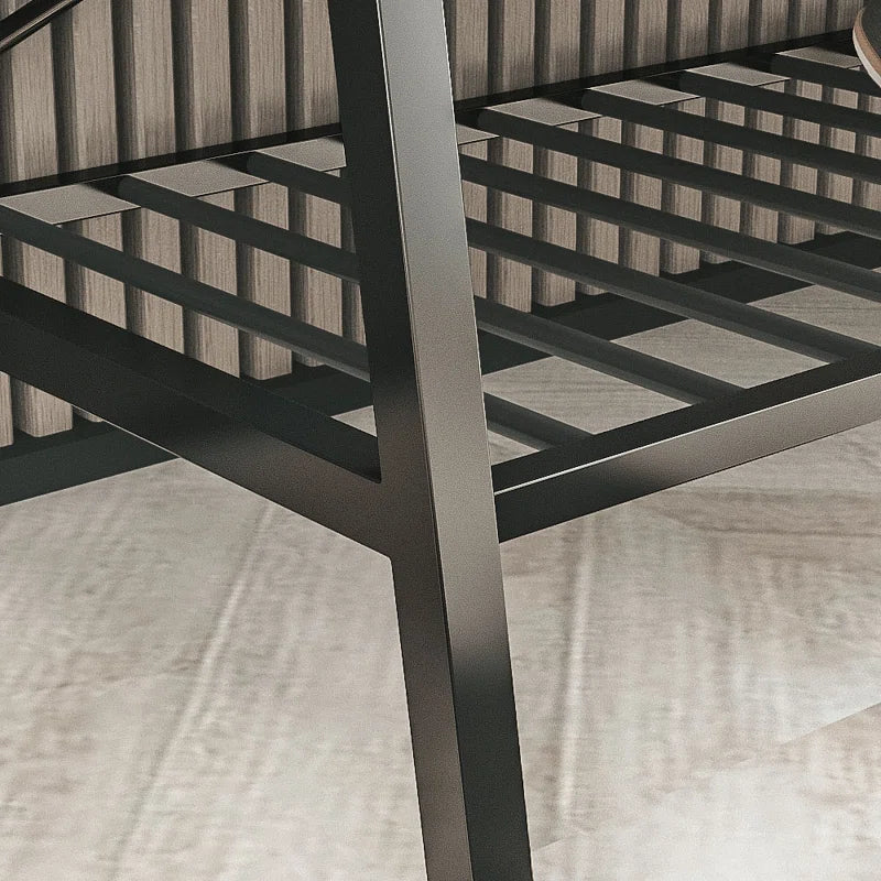 Chiharu Entryway Storage Bench with Metal Legs – Industrial Style Shoe Bench with Storage
