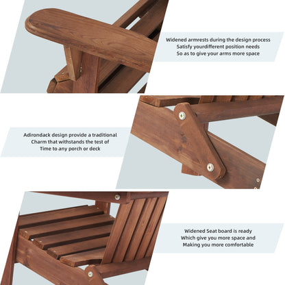 Hemlock Wood Outdoor Folding Adirondack Chair Set of 2
