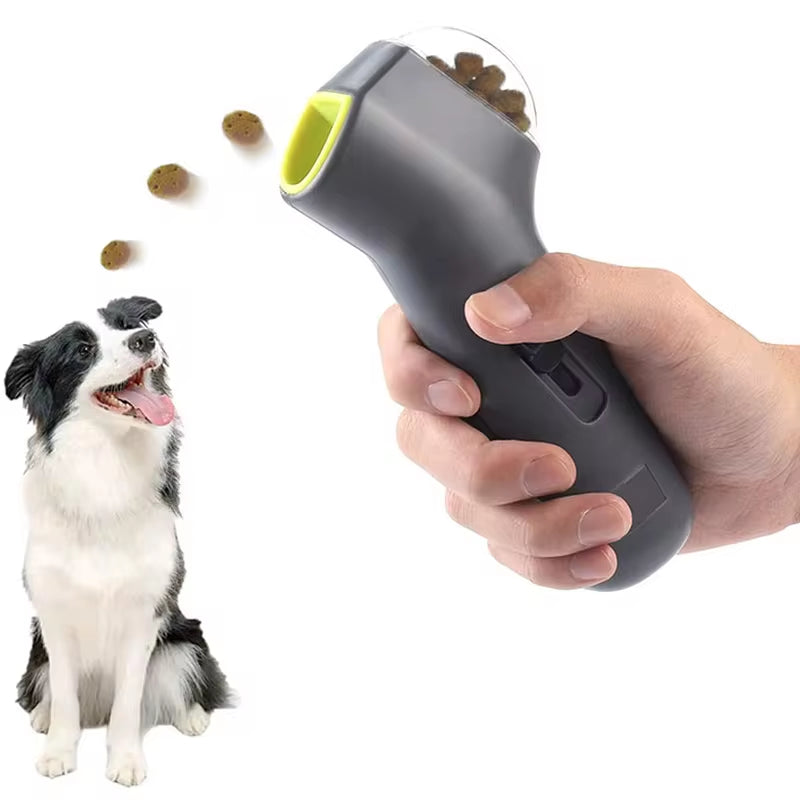 Pet Treat Launcher - Interactive Training Toy for Dogs and Cats, Snack Catapult, Outdoor Fun, 88g, Gray