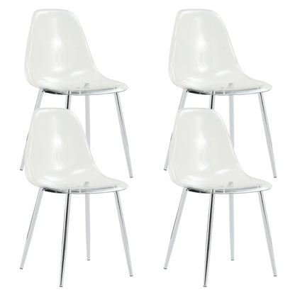 Modern Minimalist Transparent Dining Chair - 6-Piece Set