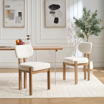 Dining Chairs with Ergonomic Backrest and Adjustable Feet - Set of 2