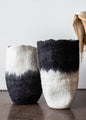 Eclipse Black & White Wool Floor Vase