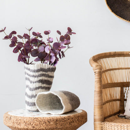 Hand-Felted Woven Wool Table Vase