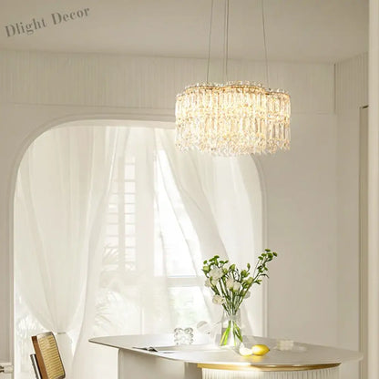 Flower Wave Crystal Luxury Ceiling Chandeliers - Modern LED Lustre Hanging Lamps for Dining Room