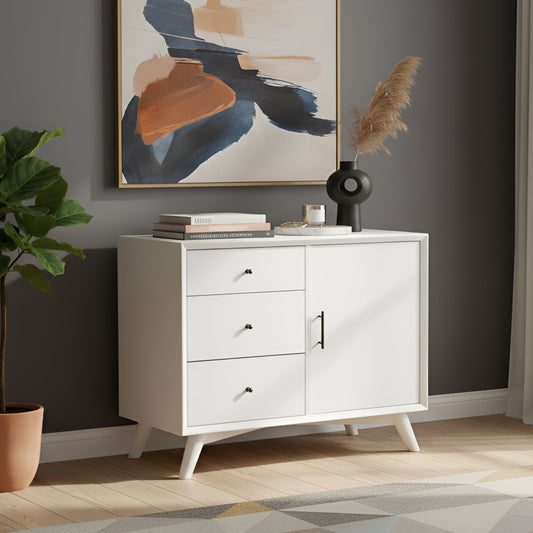 White Painted Flynn Accent Cabinet for Flexible Storage