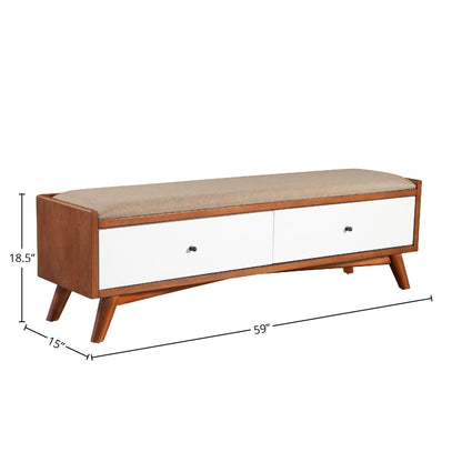 Flynn Bench, Chestnut/White