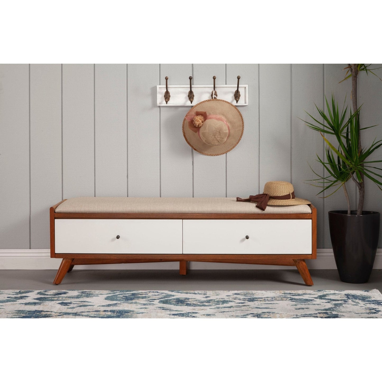 Flynn Bench, Chestnut/White