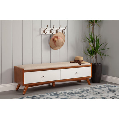 Flynn Bench, Chestnut/White