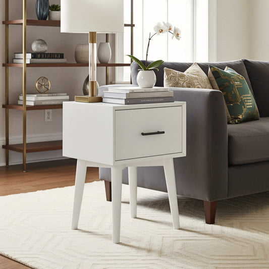 Matte White Flynn End Table
