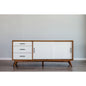 Flynn Large TV Console, Chestnut/White