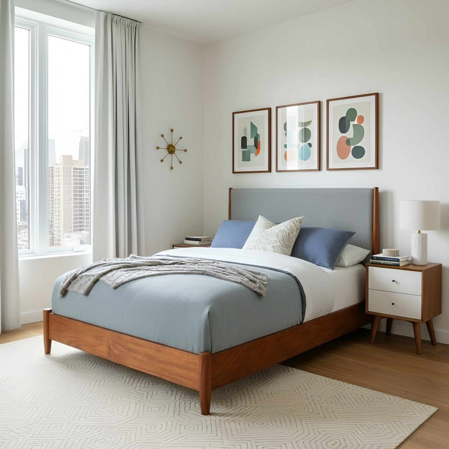 Flynn Nightstand, Chestnut/White