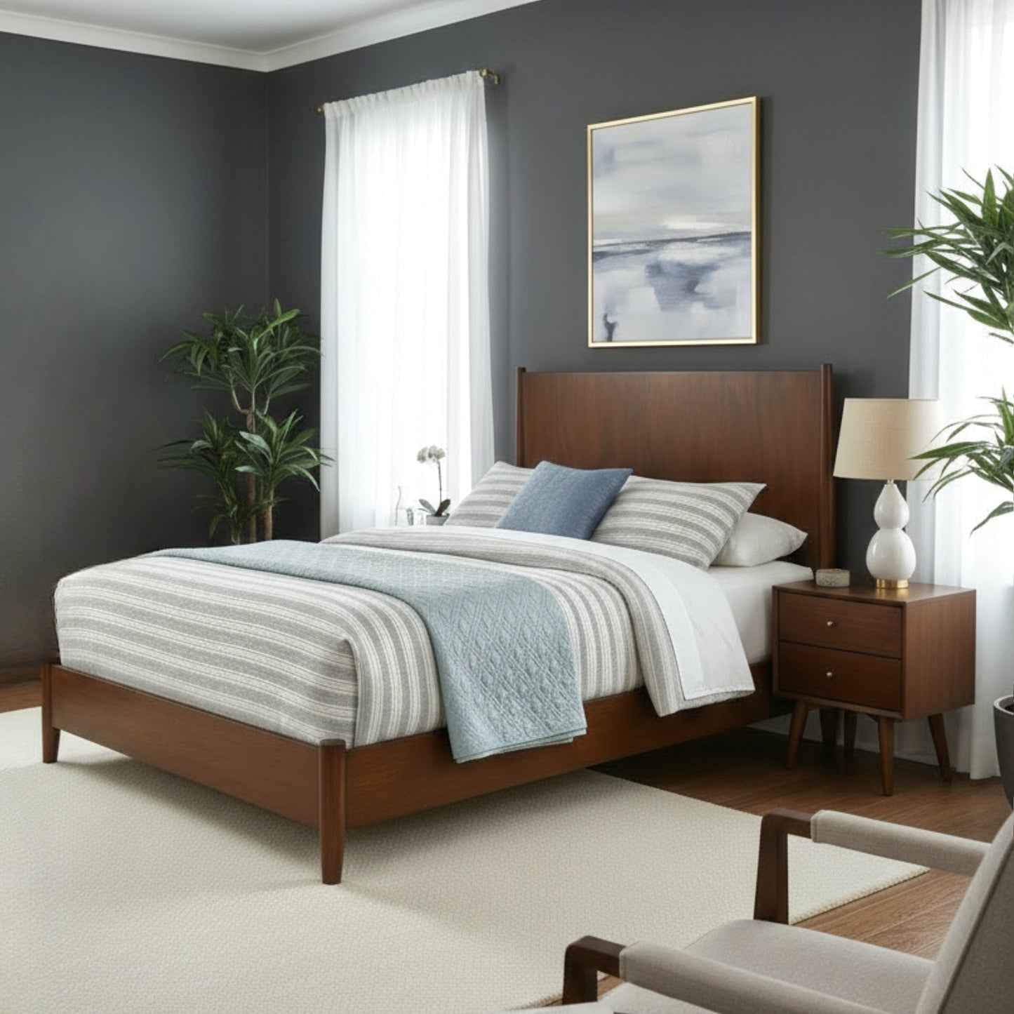 Flynn Panel Bed, Walnut