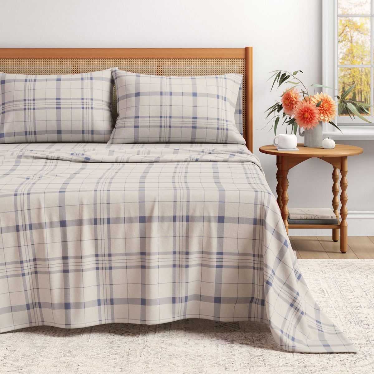 Turkish Cotton Flannel Sheet Set - Plaid & Stripe Collection