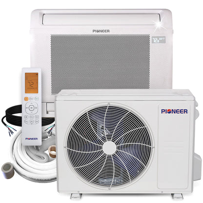 Pioneer Quantum Ultra 16,000 BTU 23.8 SEER2 230V Floor/Low-Wall Mounted Console Ductless Mini-Split Air Conditioner Inverter Heat Pump Full Set