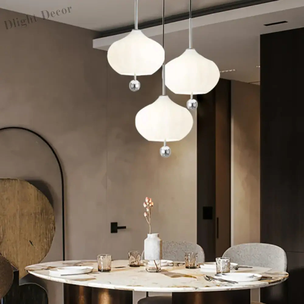 Glass Pumpkin Ceiling Chandeliers - Nordic Elegance for Stairs and Ceilings with LED Illumination