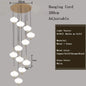 Glass Pumpkin Ceiling Chandeliers - Nordic Elegance for Stairs and Ceilings with LED Illumination