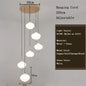 Glass Pumpkin Ceiling Chandeliers - Nordic Elegance for Stairs and Ceilings with LED Illumination