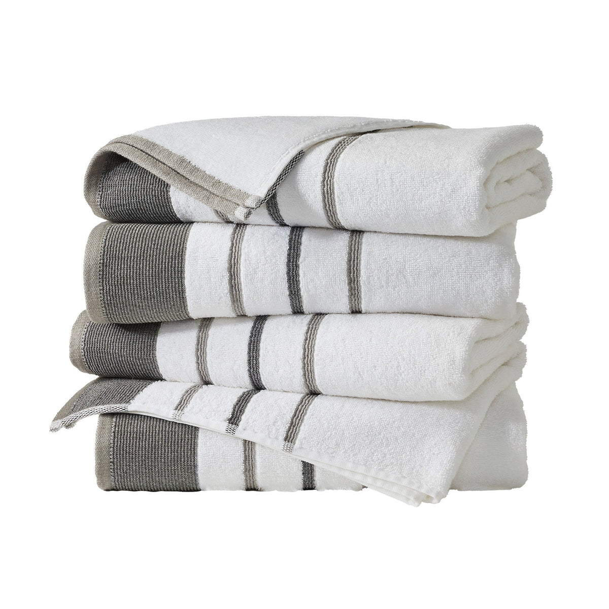 Decorative Cotton Stripe Bath Towel Set – Noelle Collection – view 2