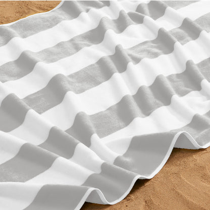 Cotton Velour Cabana Stripe Beach Towel - Novia Collection.