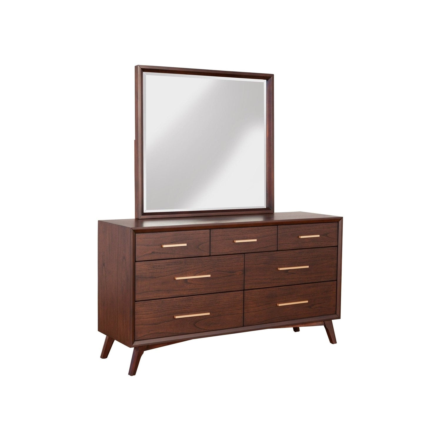 Mahogany Wood Arden Dresser Mirror: Streamlined Mid-Century Design