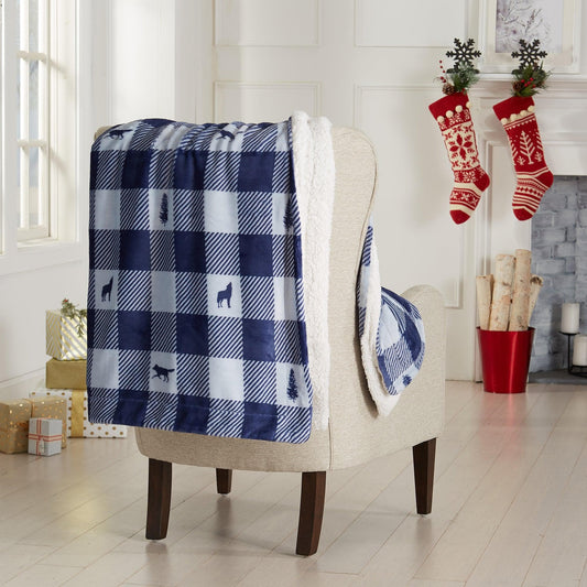 Velvet Plush Sherpa Throw Blanket for Living Spaces