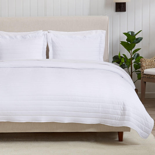 Microfiber Quilt: Virginia Collection Solid Striped Design