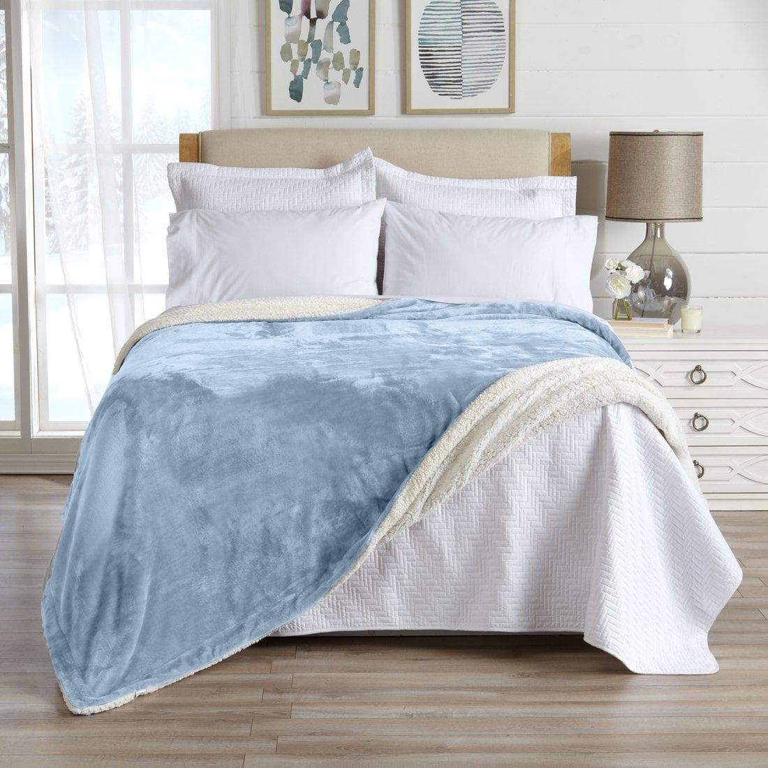 Velvet Plush Sherpa Bed Blanket: Kinsley Collection Comfort