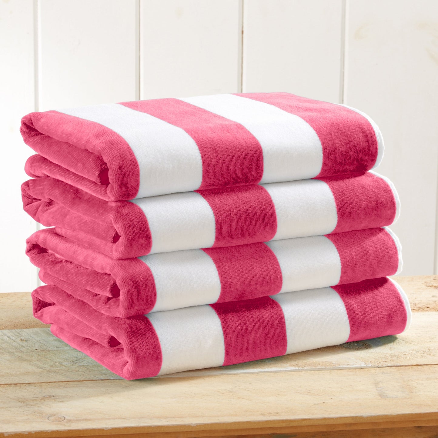 Cotton Velour Cabana Stripe Beach Towel - Novia Collection.