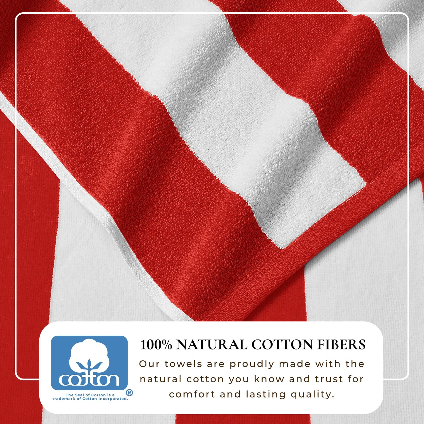 Cotton Velour Cabana Stripe Beach Towel - Novia Collection.