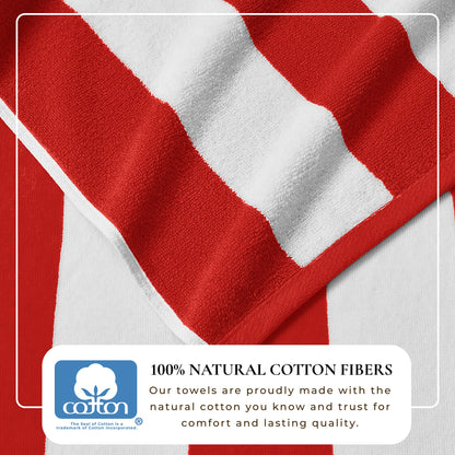 Cotton Velour Cabana Stripe Beach Towel - Novia Collection.