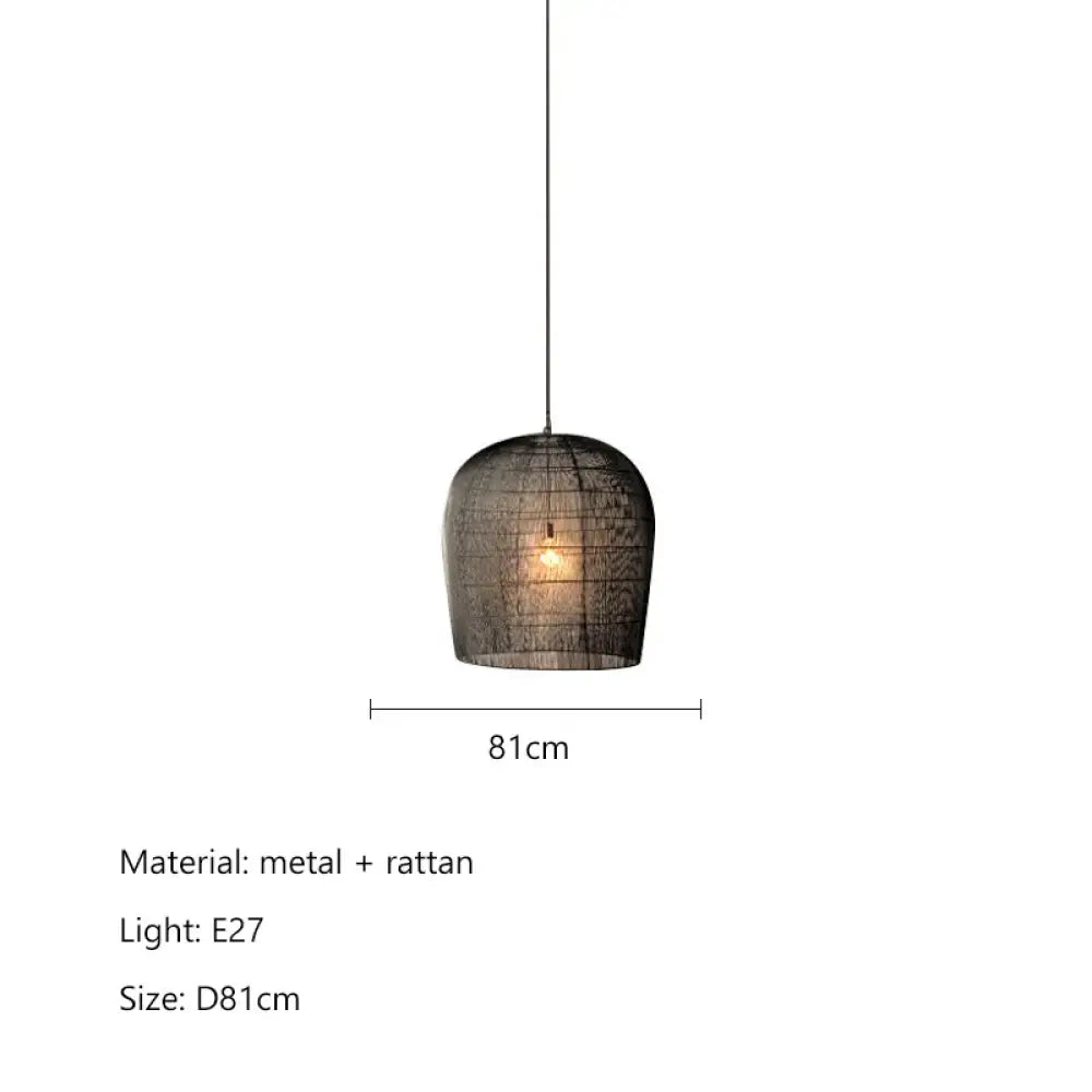 Japanese LED Rattan Pendant Light | Dining Room Lighting