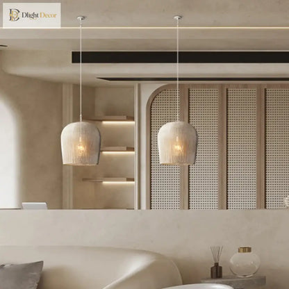 Japanese LED Rattan Pendant Light | Dining Room Lighting