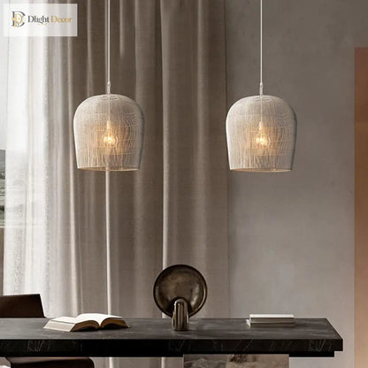Japanese LED Rattan Pendant Light | Dining Room Lighting
