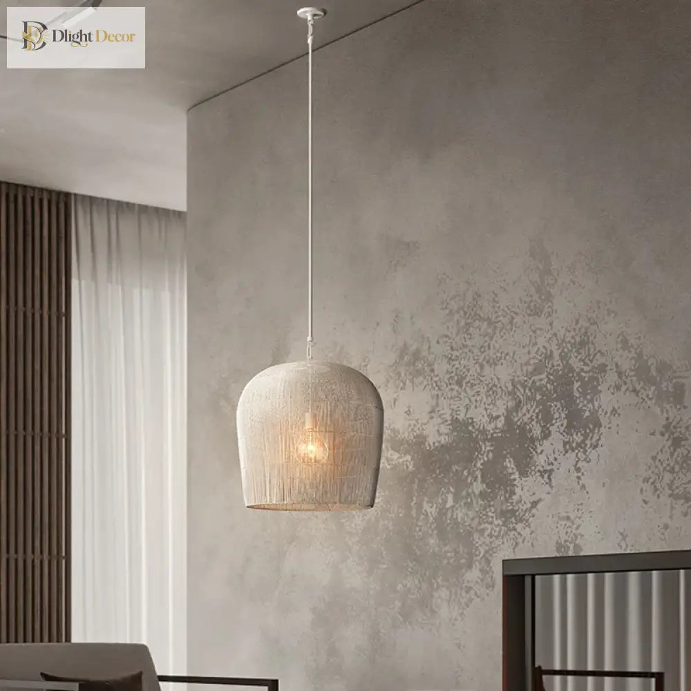 Japanese LED Rattan Pendant Light | Dining Room Lighting